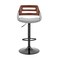 Armen Living Karter Adjustable Gray Faux Leather and Walnut Wood Bar Stool with Black Base LCKTBAWABLGR - alternate 7